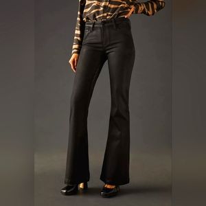 Paige Genevieve Coated Flare Jeans Black